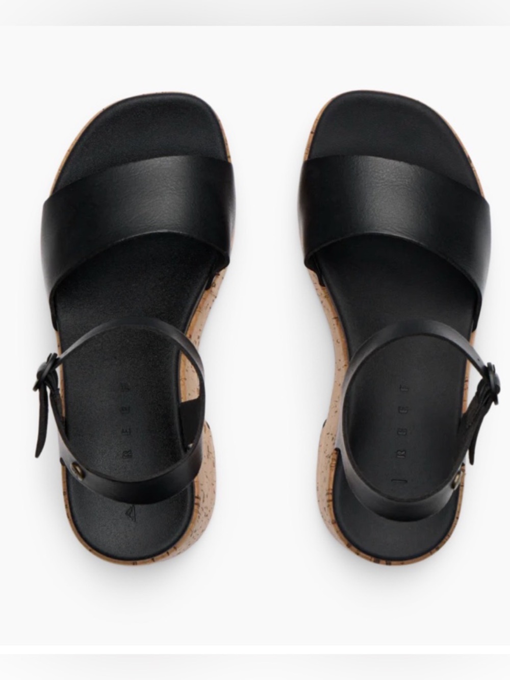 Reef Black Cork Platform Sandals - Picture 10 of 13